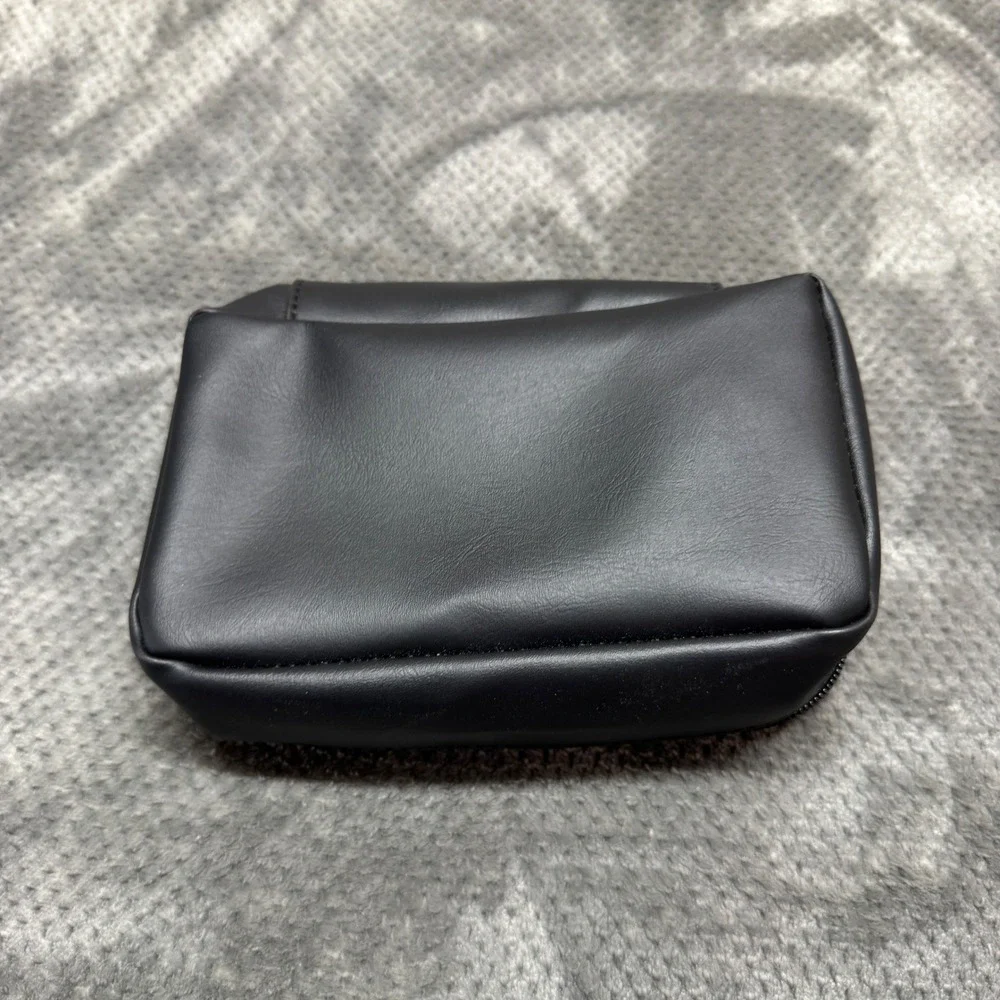 BMW First Aid Kit Pouch Black Faux Leather Zippered Emergency Storage Bag